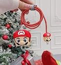 VAPRIF Charger Cover Compaitible with iPhone Charger 18W/20W | Cute 3D Cartoon Character Red Mario Cable Protector (Multi Color) (Red_Mario)