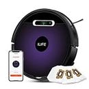 ILIFE V3s Max Robotic Vacuum Cleaner, Powerful Suction, Daily Schedule Cleaning, Ideal for Hard Floor, Hairs and Low Pile Carpet, Vacuum and Mop (Purple)