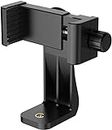 VEROX 360° Mobile Holder for Tripod with Adjustable Phone Clamp Tripod Mount Adapter for All Smarphones, Tripods with Dual Mounting Options- Black