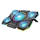 LIANGSTAR Laptop Cooler, Laptop Cooling Pad with 5 Silent Fans, RGB Laptop Stand with 2 USB Ports, Suitable for 12-17 Inch