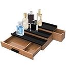 SOOKU Wooden Cologne Organizer for Men Women,Cologne Tray Perfume Stand Organizer for Bedroom,Fragrance Shelf Display Risers,Mens Room Decor,Valentine's Day Gifts Birthday Gifts (Walnut)