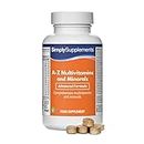 Multivitaminico e Multiminerale A-Z con Vitamina C 120 mg - Con 31 sostanze nutritive - Adatto ai vegetariani - 120 compresse - 4 mesi di trattamento - SimplySupplements