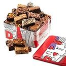 David’s Cookies Assorted Brownies In Love-Themed Gift Tin Box 20pcs – Delicious, Fresh Baked Brownie Snacks – Pure Chocolate Fudge Brownie Slices – Delicious Gourmet Food Gift Idea For All Occasions