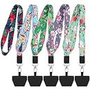 Chinco 5 Pcs Cell Phone Lanyard Adjustable Universal Neck Straps with Phone Pads Phone Lanyard Crossbody for Phone Case Key ID Compatible with iPhone and Most Smartphones(Chic Color, Flower Pattern)