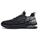 IIV Mens Air Running Shoes Casual Tennis Walking Althletic Gym Fashion Lightweight Slip On Sneakers, Black, 10
