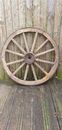 Large Vintage Antique Rustic Reclaimed Wooden Wagon Cart Wheel Home Garden Decor