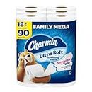Charmin Ultra Soft Cushiony Touch Toilet Paper, 18 Family Mega Rolls (Equal to 90 Regular Rolls)