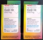 CoQ-10 200 mg High Absorption Softgels Heart Health 2PK = 60 Total Exp 05/2025