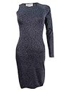 Michael Kors Women's Glitter-Metallic One-Shoulder Dress (S, Black/Silver)