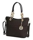 MKF Collection Shoulder Bag for Women, PU Leather Pocketbook Top-Handle Crossbody Purse Tote Satchel Handbag, Rylee Coffee, Large