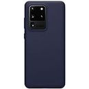 Nillkin Silicone Case for Samsung Galaxy S20 S 20 Ultra 5G (6.9" Inch) Flex Pure Case Liquid Silicon Finish Anti Finger Print with Inner Microfibre Lining Blue Color