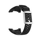 KINOEHOO Replacement Strap Compatible with Polar M400 M430 Stainless Steel Strap Soft Silicone Watch Straps (Black)
