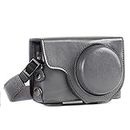 MegaGear MG1261 Panasonic Lumix DC-ZS70 Ever Ready Leather Camera Case and Strap - Gray