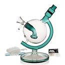 Green Bongs Glass Bong with Tornado percolate,Green Water Bongs with 14.5mm Bong Bowl Height 25cm Weight 400g Glass Pipe for Smoking Hookah Glass Bongs Oil Rig Smoking Pipe