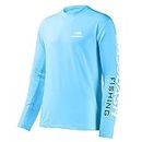 Bassdash Fishing T Shirts for Men UV Sun Protection UPF 50+ Long Sleeve Tee T-Shirt Sky Blue