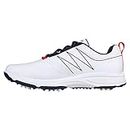 Skechers Men's GO Golf Torque Trainers, White Synthetic/Navy/Red Trim, 9 UK