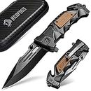 NedFoss Pocket Folding Knife DA75, 3 in 1 Pocket Knife for Men, Survival Knife with Liner-Lock Belt Clip, Seat Belt Cutter, Glass Breaker, Hunting knife for Camping Hiking