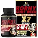 Horny Goat Weed Capsules - 7000mg Herbal Equivalent - Maca, Ginseng, Tribulus Terrestris, Ashwagandha - Performance and Energy Support - 3 Month Supply