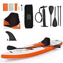 COSTWAY 10.8ft Inflatable Kayak, 1 Person Sit on Canoe with Adjustable Aluminum Oar, Hand Pump and Padded Seat, Paddle Kayaks Blow up Boat for River Lake Sea (Orange)