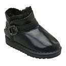 Hopscotch Boys and Girls PU Applique Fur Solid Snow Boot in Black Color, UK:9 (JUB-3838392)