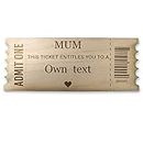 Print Maniacs Mothers Day Golden Ticket Coupon Voucher Birthday Christmas Anniversary Fun Win Redeemable Unique Gift For Mum (Own Text)