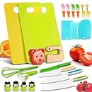 MAIAGO 27PCS Montessori Kitchen Tools Cookware Baking Set for Toddlers, Wooden Kitchen Knifes for Real Cooking with Crinkle Cutter, Cutting Boards, Y Peeler, Cake Scrapers and Plastic Kid Safe Knives