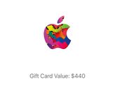 Tarjeta de regalo Apple $440 Apple Store/App Store/iTunes - Sin entrega instantánea por correo electrónico