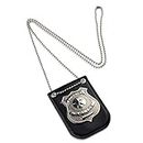 Dress Up America Police Badge for Kids - Pretend Play PD Badge with Chain & Belt Clip
