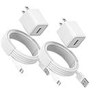 Quigg [MFi Certified] iPhone Charger Cube, 2 Set 3.3FT Lightning Cable with USB Plug Fast Charging High Speed Data Sync USB Cable Compatible with iPhone 11/12/13 Pro Max/XS/XR/X/8/7/Plus/6S/SE/iPad