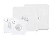 TILE Mate with Replaceable Battery and TileSlim (2 xMate, 2 x Slim) 4 Pack