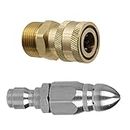 STARQ Quick Connector Rotary Gutter/Sewer/Drain Cleaning Nozzle Attachment For High Pressure Washer (M22x3/8)