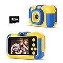 Kids Camera for Boys and Girls, 1080P HD Digital Video Cameras for Kids, Toddler Selfie Toy Camera Christmas Birthday Gifts for Kids Age 3 4 5 6 7 8 9 10 with 32GB SD Card Blue