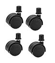 Nixnine Heavy Duty 2" Inch heavy wheel caster, (dio) 19mm top 3/4 inch Air Cooler Wheels, Piller Size, Swivel Furniture Caster Pack of 4, Black