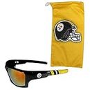 Siskiyou Unisex's Edge Wrap Sunglass and Bag Set NFL Sports Fan Shop Pittsburgh Steelers, One Size, Team Color