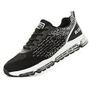 SpoYoFe Men Air Cushioned Running Shoes Fashion Sneakers Walking Shoes for Men Tennis Shoes Suitable for Gym Running Work Black White