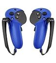 YRXVW Controller Grips Cover for Oculus Quest Pro, Silicone Hand Touch Grips Unibody Design with Adjustable Knuckle Strap Compatible with Quest Pro Accessories (Blue)