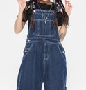 Women's Baggy Denim Jeans Long Pant Rompers Pinafore Dungaree Overall Jumpsuit
