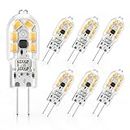 Cxyemt 2W G4 LED Bulbs Warm White 3000K, Replacement 20W Halogen Bulb, Non Flicker AC/DC 12V Energy Saving G4 LED Capsule Light Bulbs, Non-Dimmable, 6 Pack