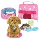 Sophia's Pets for 18 Inch Dolls, Complete Puppy Dog Play Set, Perfect Doll Toy fit for 18 Inch American Girl Dolls & More! Cuddly Dog, Leash, Carrier, Bed, Food & Play Dog Accessories