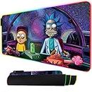 Bimormat RGB Mouse Pad LED Light Gaming Mouse Pad with Rubber Base Colorful Computer Carpet Desk Mat for PC Laptop (35.4 * 15.7 inch) (90x40rgfeidie)