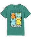 Pokemon T-Shirts for Boys | Kids Green OR Black Top | Pikachu Squirtle Bulbasaur Charmander Characters Game Clothing Merchandise 9-10 Years