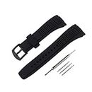 Topuly 26mm men's rubber watch strap compatible with Seiko VELATURA series SRH006/SPC007 Women's Outdoor sports Silicone watch bands bracelet Buckle (B/Black Black buckle)