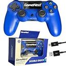 GameNext 【Blue, Upgraded Wireless P4 Remote Controller Compatible with PS-4/Slim/Pro with Dual Vibration/6-Axis Motion Sensor/Audio Replacement for PS-4 Controller