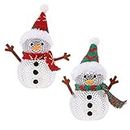 FRCOLOR LED Snowman Light Up, 2pcs Christmas Snowman Figurines Lighted Snowman Lamp Christmas Lighted Snowman Decoration