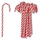 50 Pcs Christmas Candy Canes 5.9 inch Plastic Christmas Tree Hanging Ornaments Twisted Red White Crutch Candy Canes for Xmas Home Indoor Outdoor Party Decoration (red White)