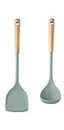 STAR WORK Silicone Cooking Utensils Set of 2 Heat Resistant Silicone Kitchen Utensils for Cooking,Kitchen Utensil Spatula Set BPA Free Gadgets for Non-Stick Cookware (Turquoise)