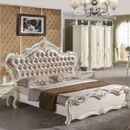 King Size Bed, European French Bed, Handcarved Solid Wood Bed, Bedroom Furniture