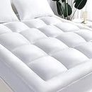 YUGYVOB Mattress Topper Queen, Pillow Top Cooling Mattress Pad with 8"-21" Deep Pocket, 600GSM Thick Bed Topper Mattress Cover Protector, Quilted Down Alternative Fill, 60 * 80 Inch
