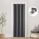 Thermal Insulated Door Curtains for Doorway Divider,Privacy Covering Blackout Winter Draft Cover Light Blocking Soundproof Curtain for Bedroom Closet/Sliding Glass Patio/Hallway,80 In Length,Grey/Gray