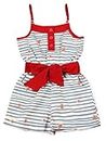 Nino Bambino 100% Organic Cotton Strip Sleeve Jumpsuit for Baby Girl|Summer Dress for Girls|Playsuit For Girls (2-3Years)